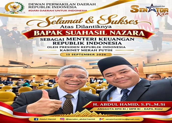 Menkeu Baru Diharapkan Bawa Harapan bagi Daerah, Abdul Hamid: Pembangunan Harus Semakin Berkeadilan